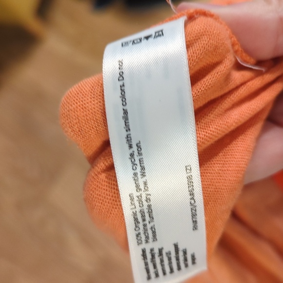 Eileen Fisher Orange Boxy Crop T-Shirt - Picture 5 of 6